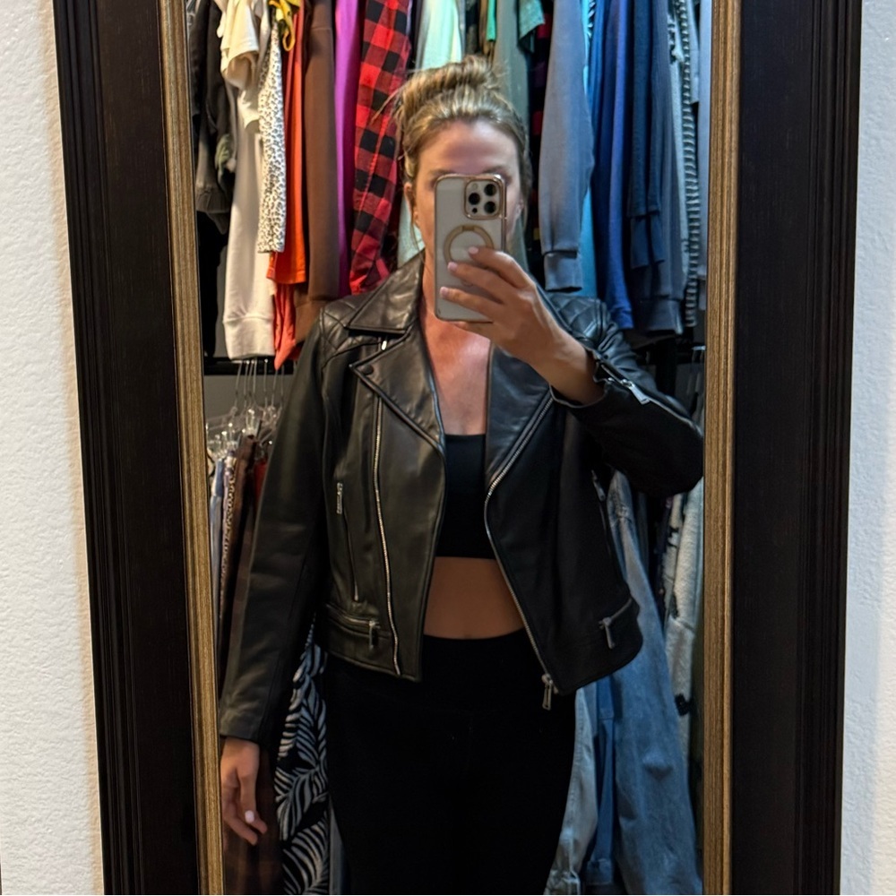 BCBGeneration Black Leather Jacket - Picture 2 of 11